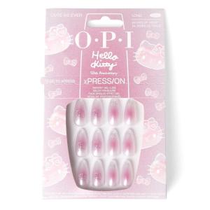 OPI xPRESS/ON Press on Nails | Long Almond Shape Nail Art | 30 Count With Glue | Instant Gel-Like Salon Manicure | Hello Kitty Limited Edition Collection(Cute as Ever)