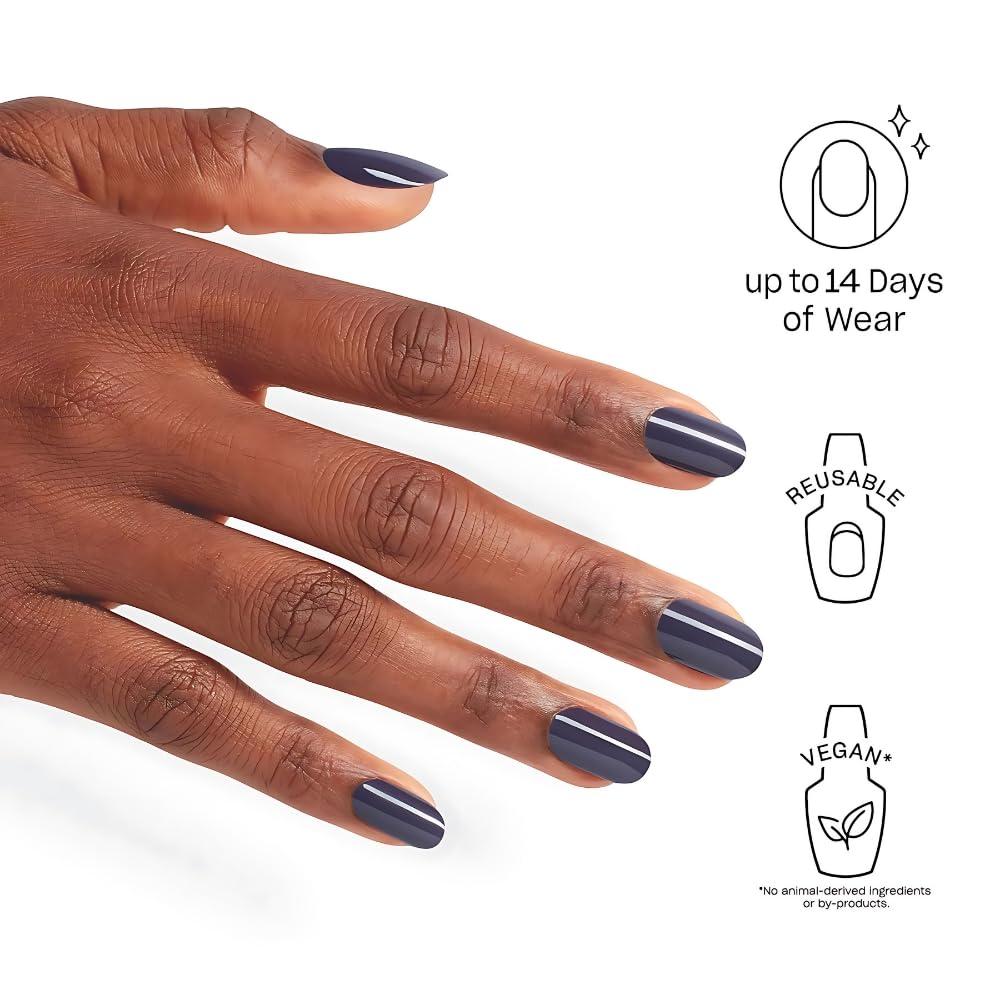 imageOPI Nail Lacquer amp On Point PressOn Nails OntheGo Travel Bundle Matching Polish and PressOn Nail Sets for SalonQuality ChipResistant LongLasting Instant amp Classic ManicuresDark Deep Blue