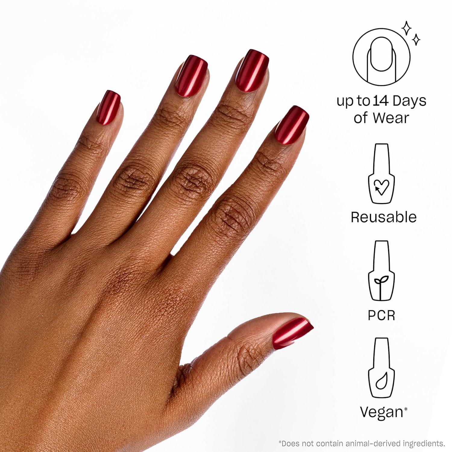 imageOPI On Point Holiday 2025 Shades Short Squoval amp Round Classic Accent Nail Art Press On Nails 30 Count with Glue Long Lasting Reusable Nondamaging Amazon ExclusiveIm Not Really a Waitress Short Squoval Bright Red Shimmer