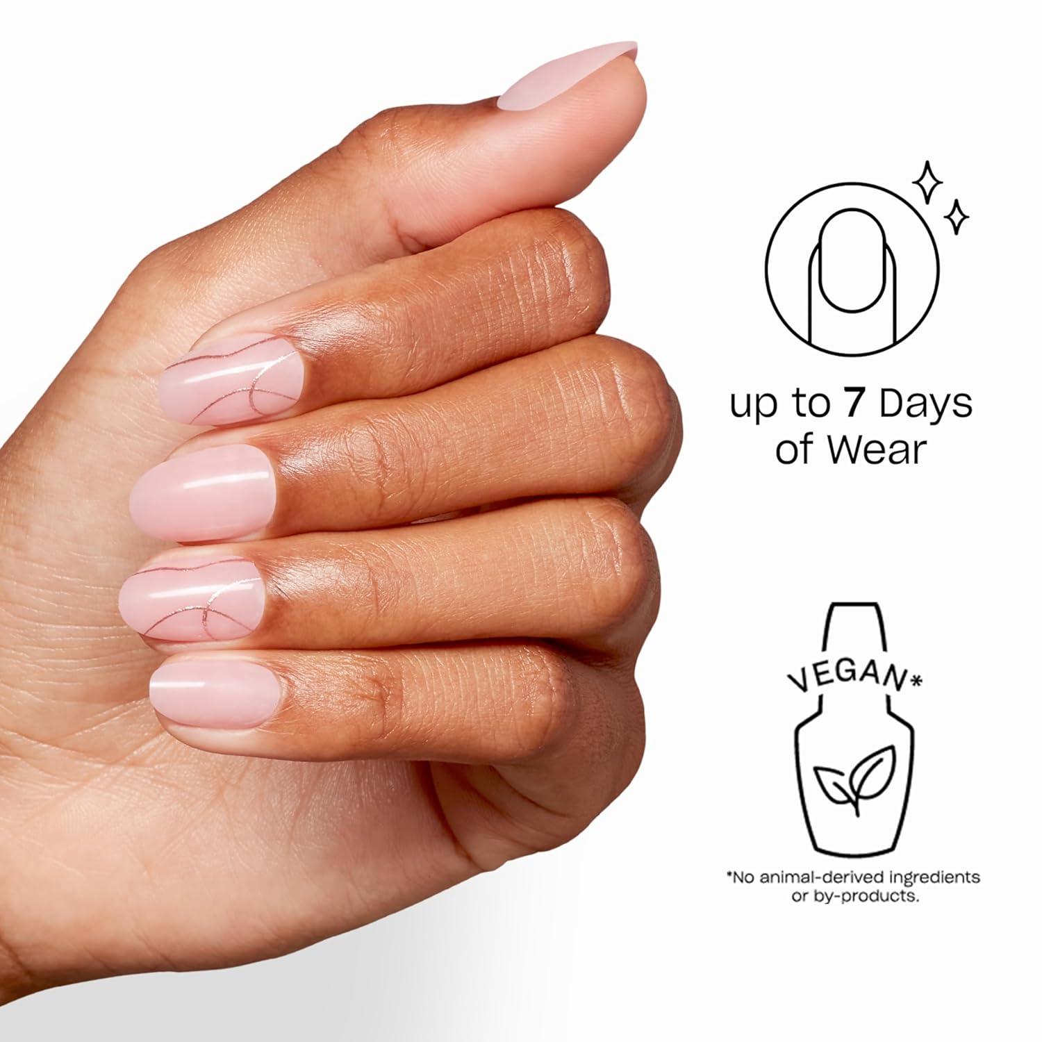 imageOPI Sticking Point OPIm Just a Whirl Short Round SemiSheer Warm Pink with Gold Glitter Swirls Nail Art Instant No Glue Press On Nails 30 Count with Adhesive Tabs DamageFree Wear Spring 2026