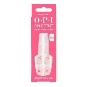 OPI On Point Give ‘Em Tulip | Short Round Opaque Neutral Floral Nail Art Press On Nails | 30 Count with Glue | Long Lasting, Reusable, Non-damaging | Spring 2026