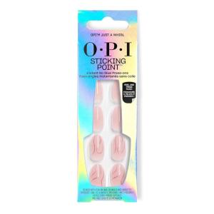 OPI Sticking Point OPI’m Just a Whirl |Short Round Semi-Sheer Warm Pink with Gold Glitter Swirls Nail Art Instant No Glue Press On Nails | 30 Count with Adhesive Tabs | Damage-Free Wear | Spring 2026