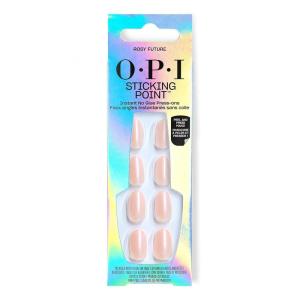 OPI Sticking Point Rosy Future | Short Round Semi-Sheer Soft Pink Shimmer Instant No Glue Press On Nails | 30 Count with Adhesive Tabs | Damage-Free Wear | Spring 2026