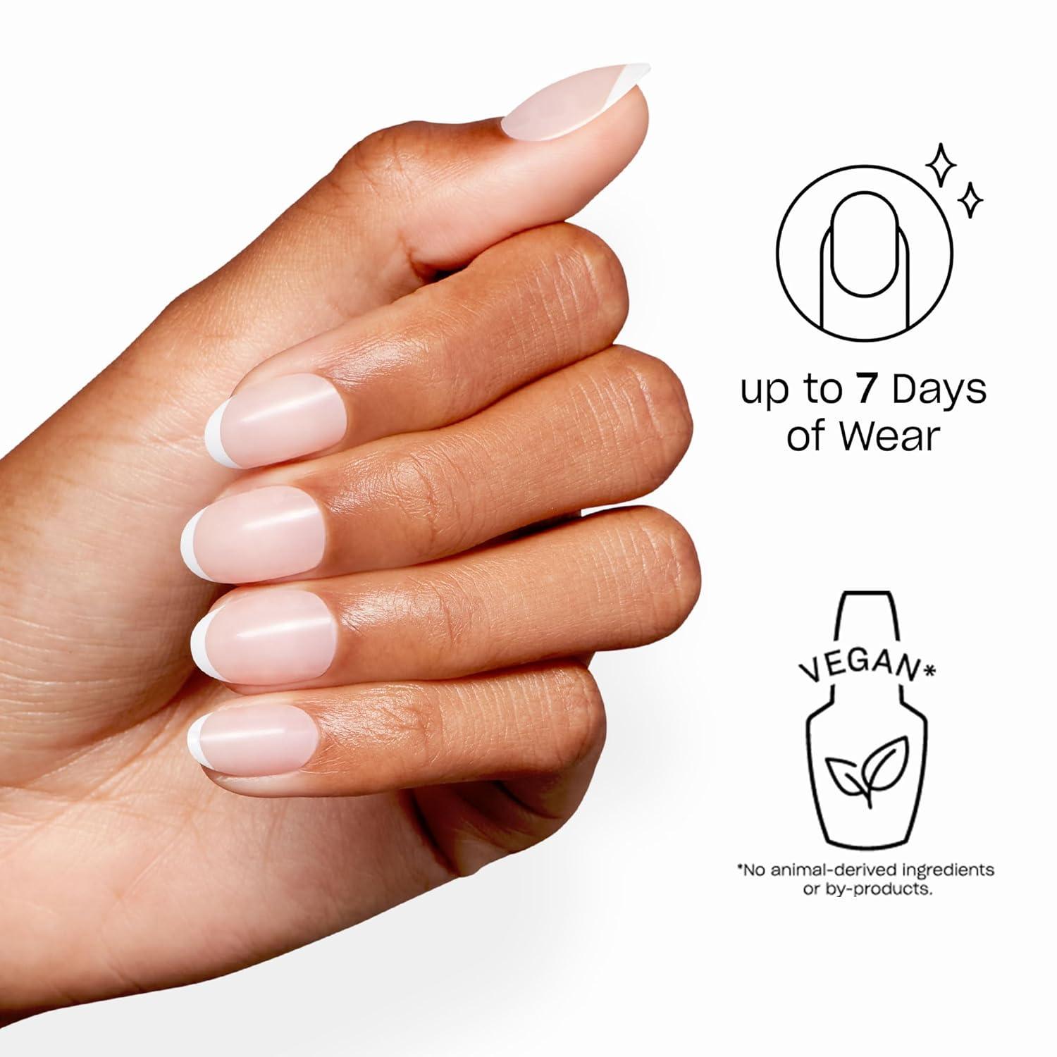 imageOPI Sticking Point Instant No Glue Press On Nails 30 Count with Adhesive Tabs Short Round Almond and Squoval DamageFree Wear Spring 2026Merci on Me Opaque Neutral Pink French Tip