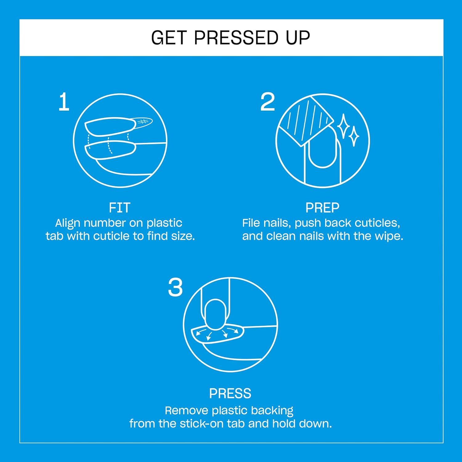 imageOPI Sticking Point Instant No Glue Press On Nails 30 Count with Adhesive Tabs Short Round Almond and Squoval DamageFree Wear Spring 2026Parlez Blue Francais Opaque Neutral with Blue French Tip