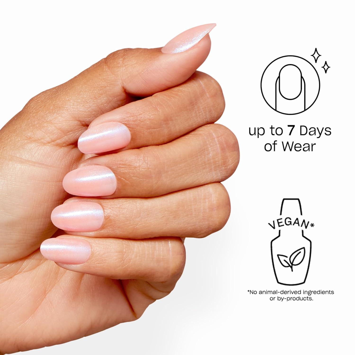 imageOPI Sticking Point Instant No Glue Press On Nails 30 Count with Adhesive Tabs Short Round Almond and Squoval DamageFree Wear Spring 2026Rosy Future SemiSheer Soft Pink Shimmer