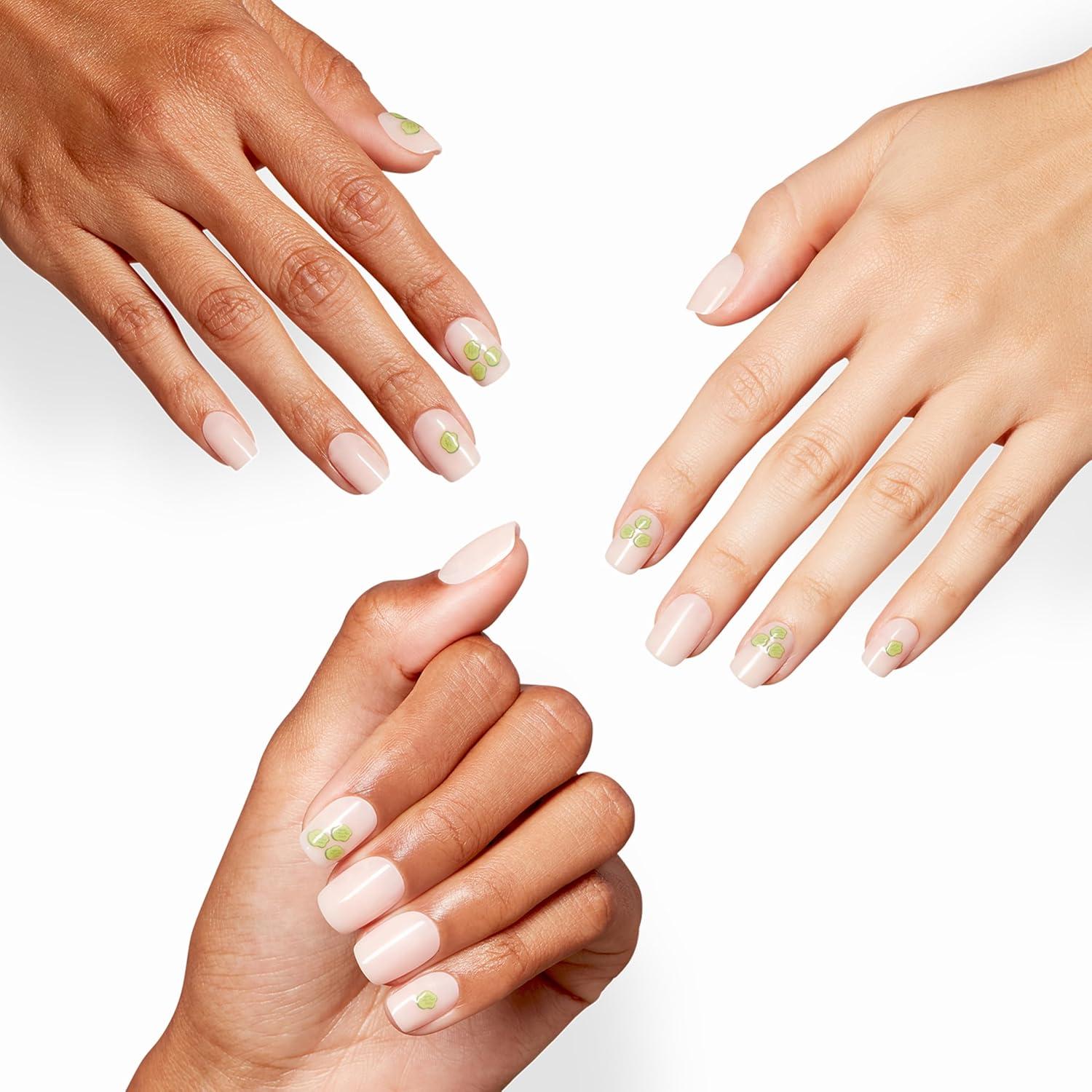 imageOPI Sticking Point Instant No Glue Press On Nails 30 Count with Adhesive Tabs Short Round Almond and Squoval DamageFree Wear Spring 2026Youre a Big Dill Opaque Warm Beige